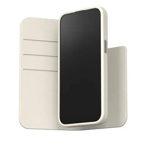 Moshi Overture foliofodral för iPhone 15 Pro Max med tre kortfack i äggskalsvitt