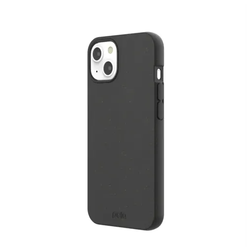 Pela Classic-skal för iPhone 13 i svart, med spräcklig matt finish och kamerautskärning