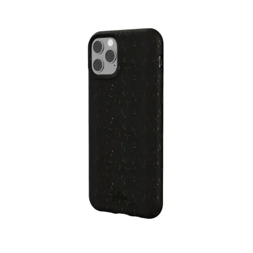Pela Slim komposterbart iPhone 11 Pro-skal i svart med spräcklig finish och upphöjd kamerautskärning