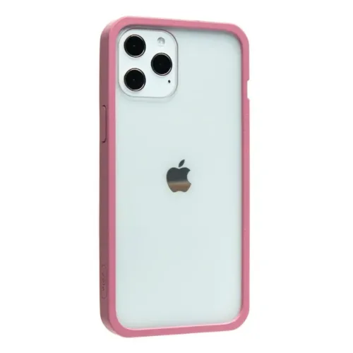 Pela Clear iPhone 12 Pro Max-skal med transparent baksida och rosa ram för skydd av telefonen
