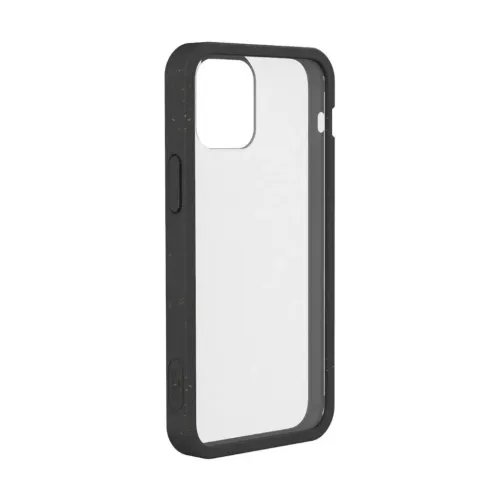 Pela Clear-skal för Phone 12 med transparent baksida, svart ram och kamerautskärning