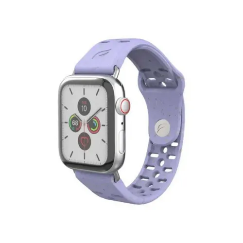 Pela lavendelfarget perforert Apple Watch-reim med løkkebånd og sølvfarget klokkekasse