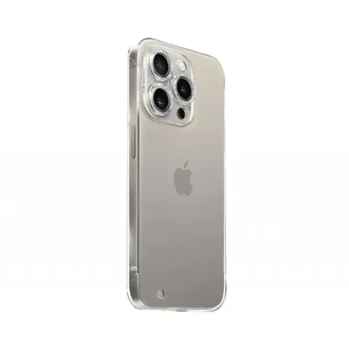 Just Mobile TENC slimmat genomskinligt skal till iPhone 15 Pro med kamerautskärning och transparent skyddande design