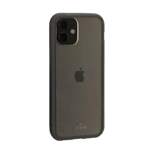Pela Clear-skal för iPhone 11 Pro med transparent baksida och mörk ram, bakifrån
