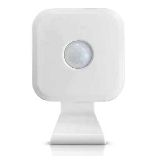 Sensibo Smart Room Sensor i hvid på en stander med central linse til registrering af temperatur, luftfugtighed og tilstedeværelse