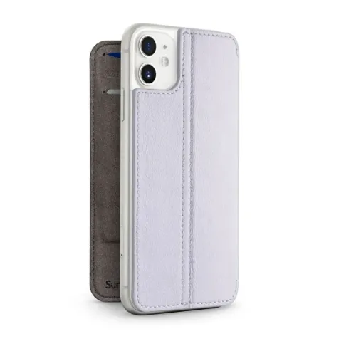 Twelve South SurfacePad iPhone 11 plånboksfodral i läder i tistelgrått med kortfack och sydd foliodesign