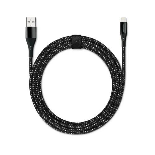 Usbepower Evertek Lyx flätad Lightning-kabel för snabbladdning med USB-A-kontakt och rem