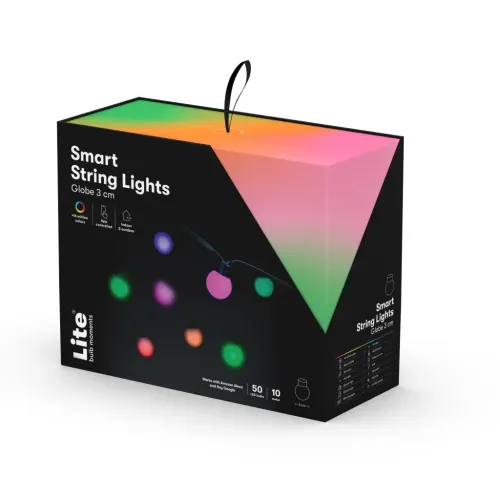Lite Bulb Moments smarta ljusslingor med globlampor 3 cm, detaljhandelsförpackning med flerfärgade LED-globlampor, kompatibla med Alexa och Google