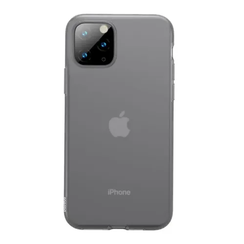 Grått silikonskal från Baseus för iPhone 11 Pro Max med upphöjda kanter och utskärning för den bakre kameran