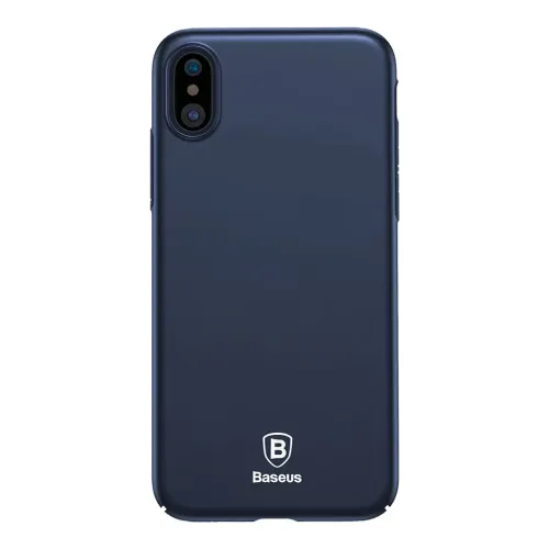 Baseus mörkblått slimmat iPhone X/XS-skal med matt finish, utskärning för den bakre kameran och logotyp