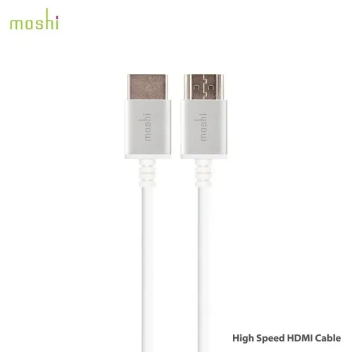 Moshi High Speed HDMI-kabel, vit, 2 m, med metallkontakter för anslutning av AV-enheter