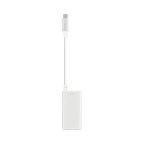 Moshi USB-C till Gigabit Ethernet-adapter med fast kabel och kompakt vitt hölje