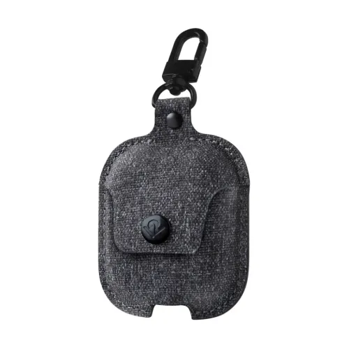 Twelve South AirSnap twill AirPods-skyddsfodral i rökigt mörkgrått med fastsatt klämma och flikstängning