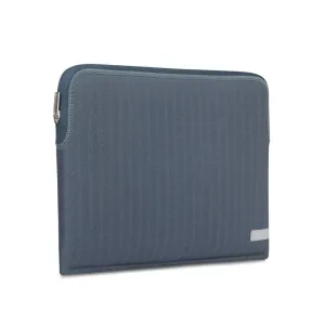 Funda para portátil Moshi Pluma de 14 pulgadas en azul denim, con cierre de cremallera y acabado de tejido texturizado