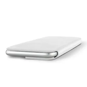 Étui folio en cuir blanc Twelve South SurfacePad pour iPhone 6/6s Plus, avec le téléphone partiellement inséré