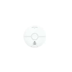 Détecteur de fumée Zigbee WOOX avec bouton de test et grille d’aération, détecteur de sécurité intérieur rond blanc