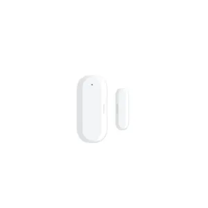 Ensemble de capteurs d’alarme domestique WOOX Zigbee avec deux dispositifs de sécurité compacts blancs sur fond blanc