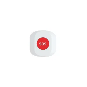 Bouton SOS WOOX Security Kit Pro, accessoire d’alarme d’urgence blanc avec centre SOS rouge