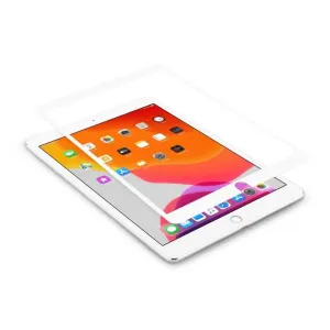 Protector de pantalla Moshi iVisor AG para iPad 10,2, mostrado sobre un iPad blanco para una instalación sin burbujas