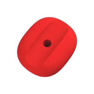 Support en silicone Baseus pour protéger la pointe de l’Apple Pencil et éviter qu’il ne roule, présenté en rouge.
