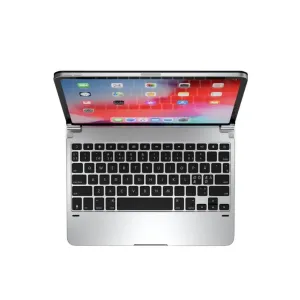 Funda teclado de aluminio Brydge Pro con distribución nórdica, teclas retroiluminadas e iPad Pro acoplado en plata