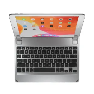 Funda teclado de aluminio Brydge con Bluetooth para iPad de 10,2 pulgadas, disposición nórdica plateada con teclas retroiluminadas
