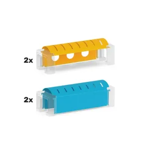 Kit station et tunnel Intelino avec inserts modulaires jaunes et bleus pour jeux de train jouet