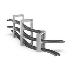 Intelino Support Tower Pack con torres grises apilables que soportan vías elevadas y secciones de puente