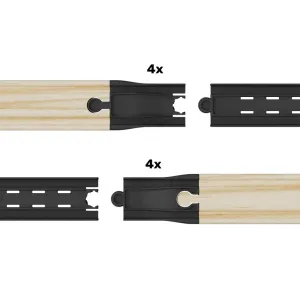 Adaptateurs pour rails en bois Intelino, lot de 4 pièces, pour relier les rails Intelino aux extrémités de rails en bois