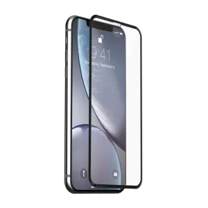 Just Mobile Xkin 3D tempered glass screen protector for iPhone XR with black border and full-screen coverage