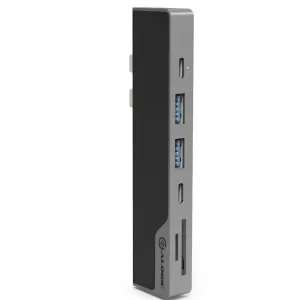 ALOGIC Ultra USB-C Dock NANO Gen 2 con puertos USB-A, USB-C y lector de tarjetas en gris espacial