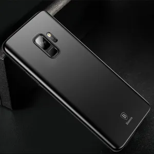 Funda protectora delgada negra Baseus Wing Case para Samsung S9/S9+ con recortes para la cámara y el sensor de huella dactilar