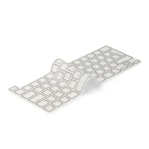 Protection de clavier transparente en silicone Baseus Philbert pour MacBook Pro 13/16, avec les contours des touches visibles.