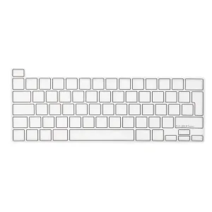 Protection de clavier en silicone Philbert pour MacBook Pro 13″/16″, blanche, avec découpes pour les touches