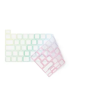 Films de protection transparents en silicone pour clavier Philbert pour MacBook Pro 13" et 16", avec contours de touches pastel