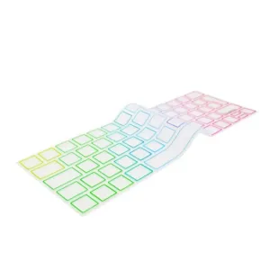 Cubierta de silicona transparente Philbert para MacBook Air 2018 con contornos multicolor en las teclas