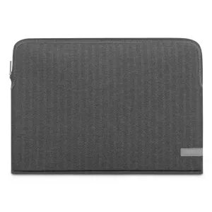 Housse pour ordinateur portable Moshi Pluma 13 pouces en chevrons gris, avec fermeture zippée et étiquette Moshi