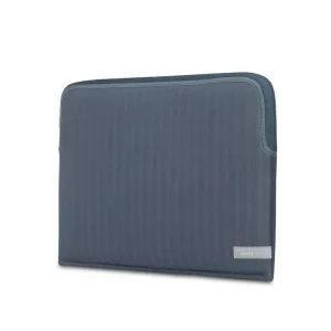 Housse pour ordinateur portable Moshi Pluma 13 pouces en tissu bleu-gris, un étui fin pour MacBook conçu pour la protection au quotidien