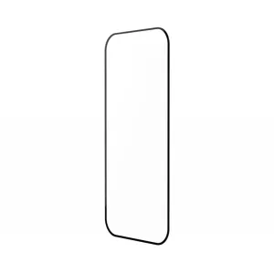 Just Mobile Xkin skjermbeskytter til iPhone 15 Pro, vist som en smal svart kontur med avrundede hjørner