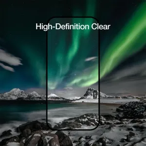 Just Mobile Xkin skjermbeskytter i herdet glass for iPhone 15 Pro, krystallklar dekning i høy oppløsning