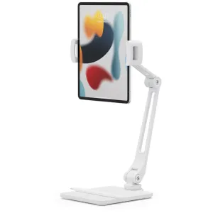 Twelve South HoverBar Duo Snap vitt flexibelt iPad-stativ som håller en surfplatta upprätt på en bas
