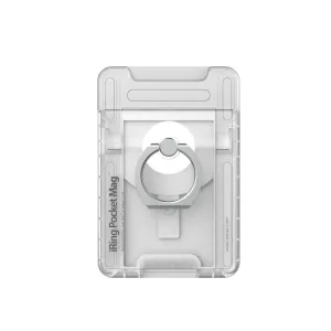 iRing Pocket Mag transparent, poignée magnétique pour téléphone et porte-cartes avec support annulaire