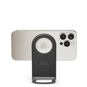 Twelve South Curve Nano magnetiskt telefonställ som håller en iPhone, svart hopfällbart skrivbordsställ
