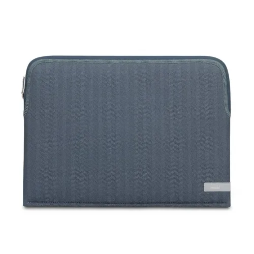 Funda para portátil Moshi Pluma de 14 pulgadas en azul vaquero, funda texturizada con cremallera para MacBook Pro.