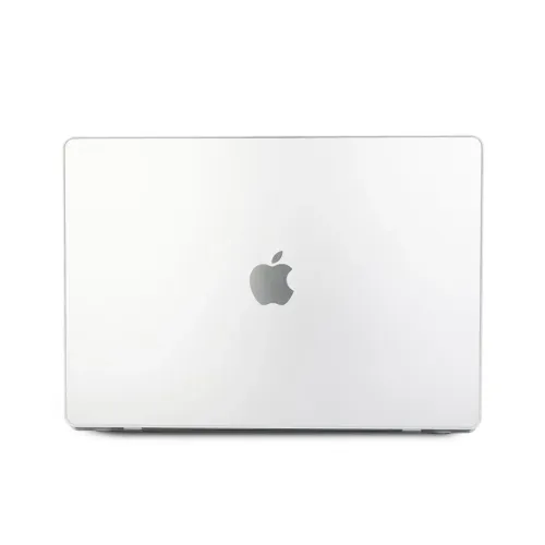 MacBook Pro de 16 pulgadas (2021) en plata, con la tapa cerrada y el logotipo de Apple centrado, vista desde atrás.