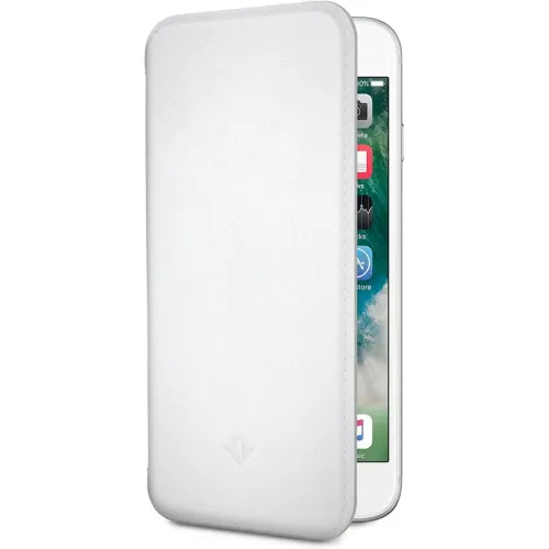 Funda tipo folio de cuero blanco Twelve South SurfacePad para iPhone 6/6s con ranuras para tarjetas
