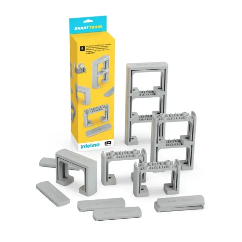 Paquete de torres de soporte Intelino con torres grises apilables y caja de venta al por menor para vías elevadas y puentes