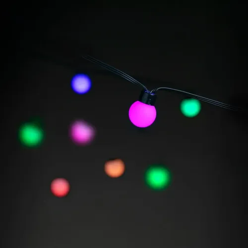 Guirlande lumineuse à globes Lite Bulb Moments avec ampoules LED multicolores lumineuses sur fil noir