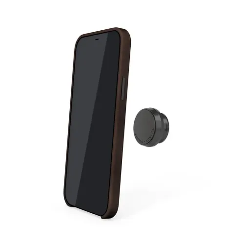 Funda de cuero marrón Pipetto para iPhone 12/12 Pro con soporte magnético y diseño delgado de alta gama