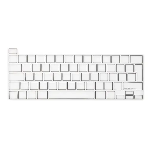 Protector de teclado de silicona Philbert para MacBook Pro 13″/16″, blanco, con recortes para las teclas